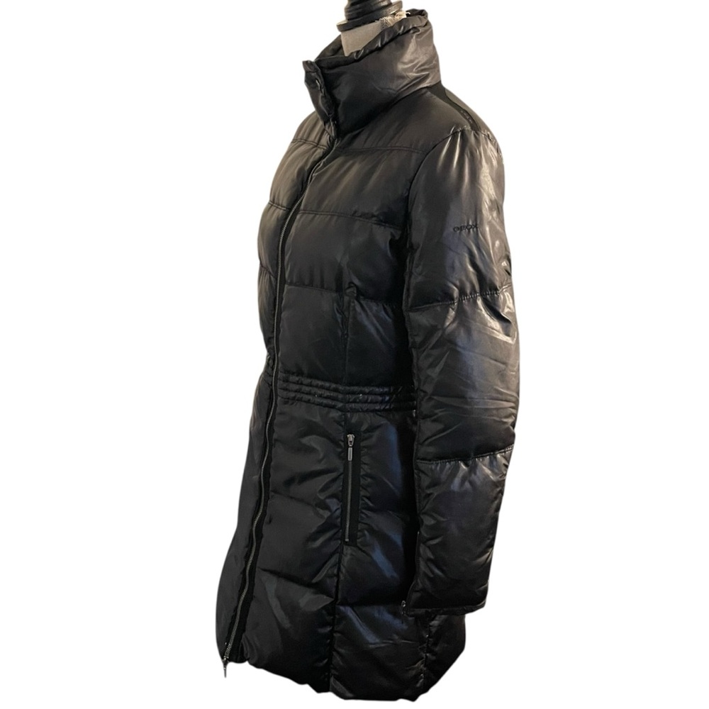 GEOX Respira Black Cinch Waist Long Down/Feather Puffer Jacket (8/10) - Picture 6 of 16